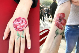 street art, graffiti, art, flowers on hands, arms, skins